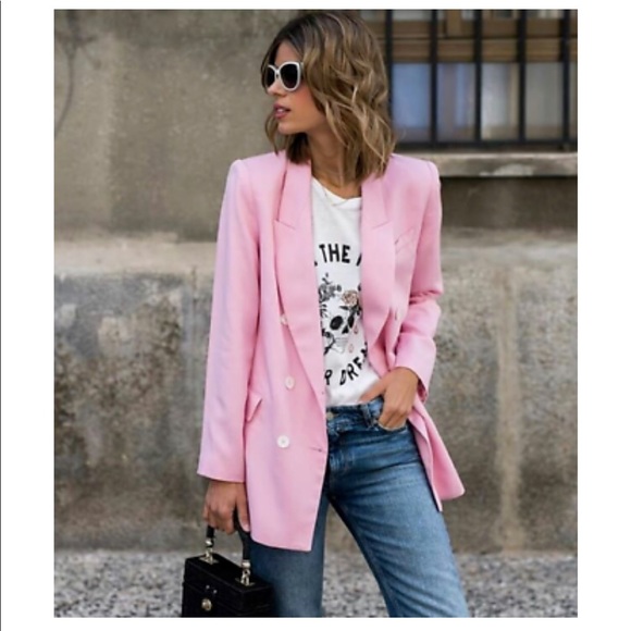 Zara Jackets & Blazers - Last 1! Zara woman pink double chested blazer NWT